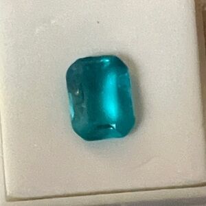 Blue Topaz with Torques hue Gemstone 3.5ct emerald cut .